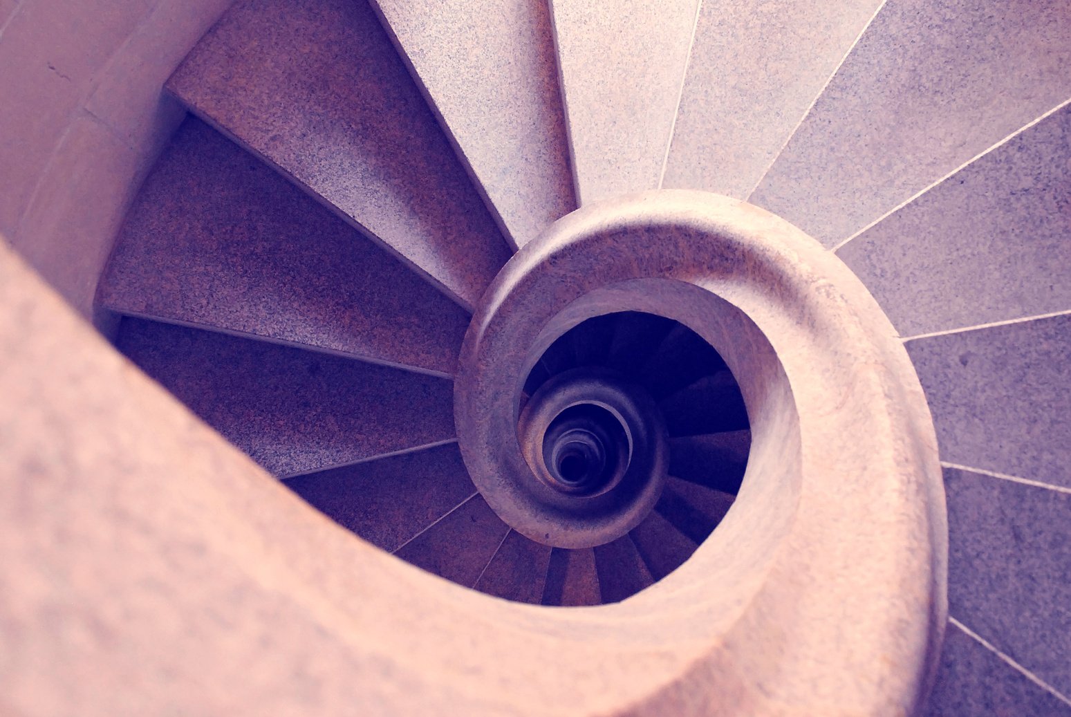 Abstract pattern of spiral stairs. Top view